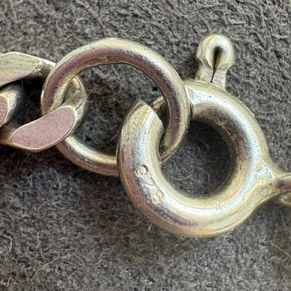 VTG Sterling Silver 925 Figaro Link Chain Bracelet Spring Ring Clasp 7.5" Length - Picture 6 of 9